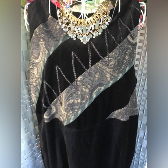 VTG KOOS of Course! Black Velvet / Supersuede Dress 1X Vintage New - Picture 3 of 12